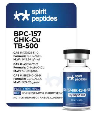 BPC-157 10mg, Cu-Peptide 50mg & TB-500 10mg – Research Peptides, Lyophilized Vial