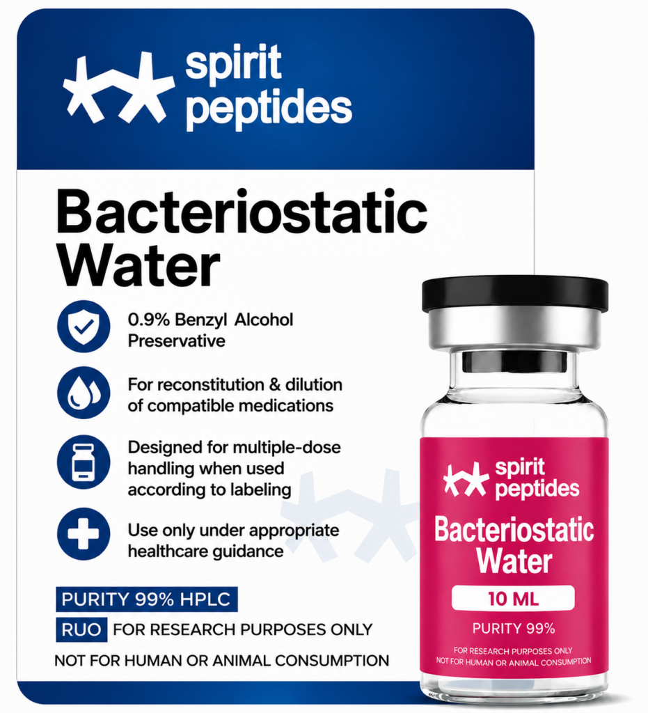 Bacteriostatic Water 10ml – Sterile Diluent | Spirit Peptides